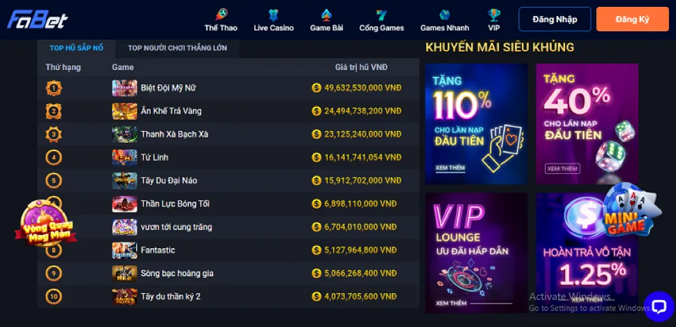 Khuyến Mãi Đặc Biệt Theo Dịp 98win1